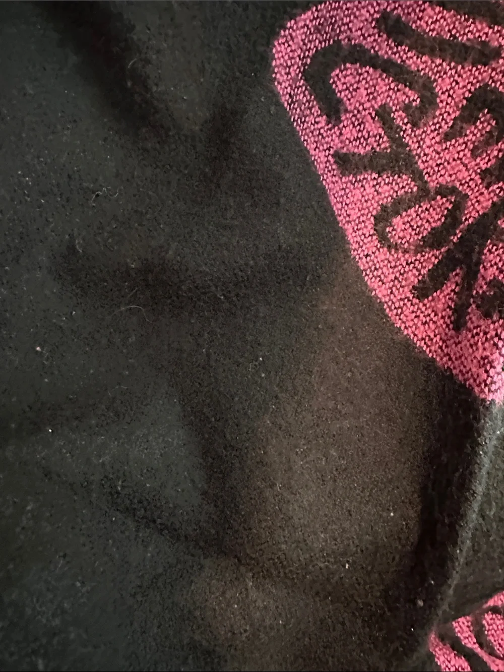 Victoria's Secret Black blanket with Pink Heart Motifs